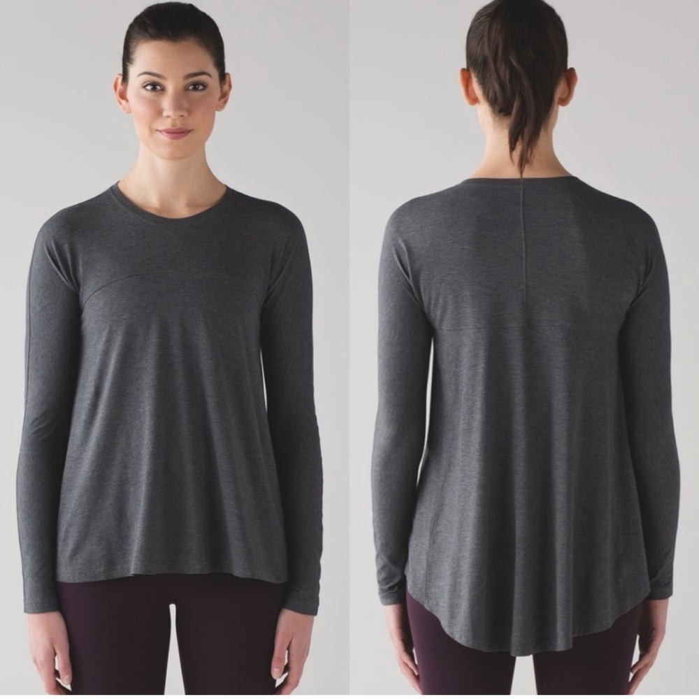 16. Lululemon Acadia Long Sleeve in Heathered Pitch Grey
